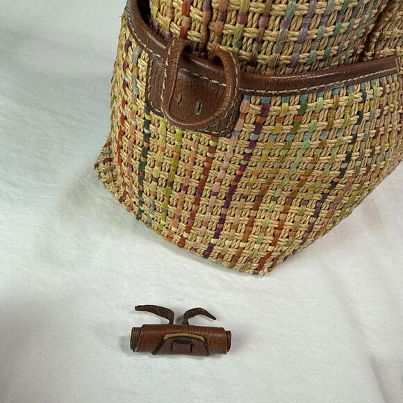 Fossil Hand Bag Lot 2 Bags And 3 Wallets Black Brown Leather Woven READ As Is - Picture 4 of 14